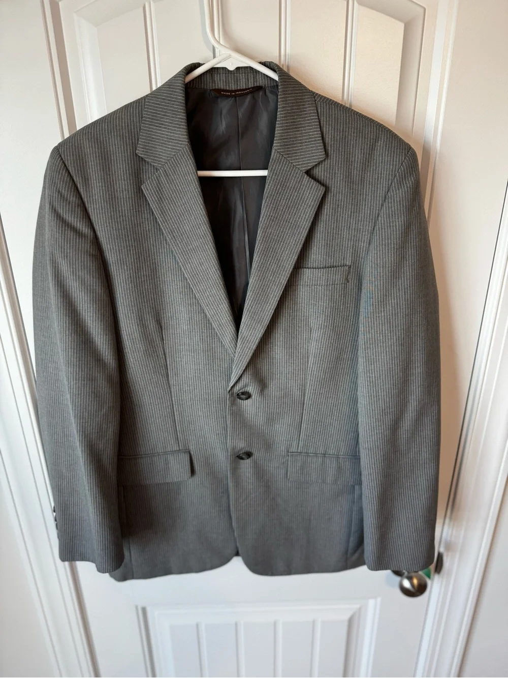 Merona Men's Gray Pinstripe Two-Piece Suit Jacket & Pants